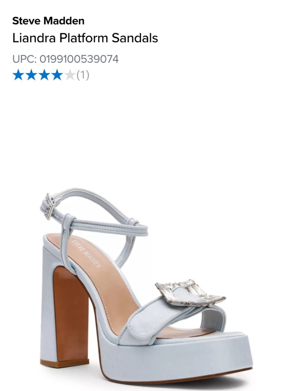 Steve Madden Liandra Platform Sandals - Pale Blue